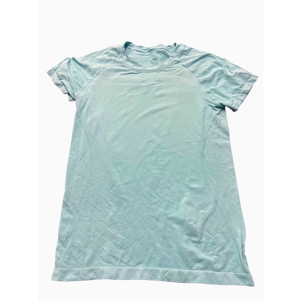 Crz Yoga Swiftly Tech Short Sleeve Crewneck Top Aqua Blue Women Size 8